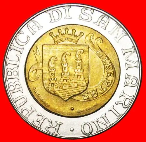 * BIMETALLISCH: SAN MARINO ★ 500 LIRE 1989 STG STEMPELGLANZ!