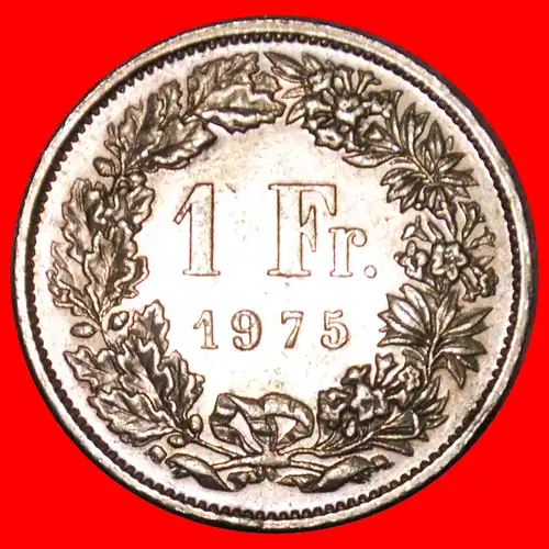 * OHNE ZUSÄTZLICHEM STERN (1968-2021): SCHWEIZ ★ 1 FRANKEN 1975! * SWITZERLAND ★ 
