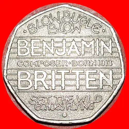 * STÄBEN 1913: GROSSBRITANNIEN ★ 50 PENCE 2013! * GREAT BRITAIN ★UNITED KINGDOM ★