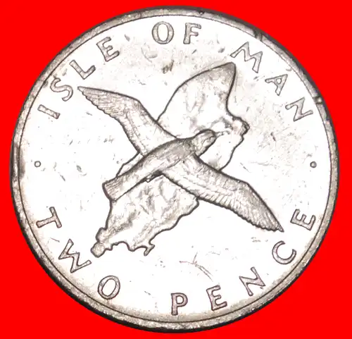 * GROSSBRITANNIEN (1976-1979): INSEL MAN ★ 2 PENCE 1976PM SILBER!  * GREAT BRITAIN: ISLE OF MAN ★ SOLID STERLING SILVER! 