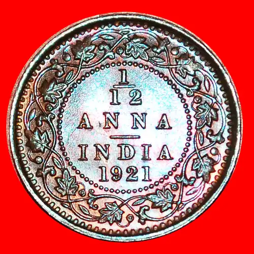 * KALKUTTA (1912-1936):INDIEN ★ 1/12 ANNA 1921 STG STEMPELGLANZ! GEORG V (1911-1936) *  INDIA ★