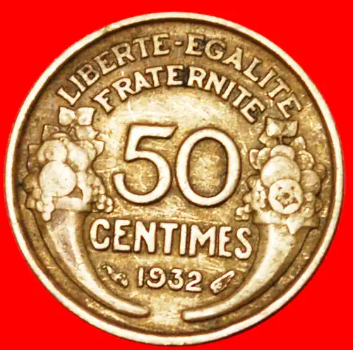 *• OFFEN 9 UND 2 ★ FRANKREICH ★ 50 CENTIMES 1932! *  FRANCE  ★