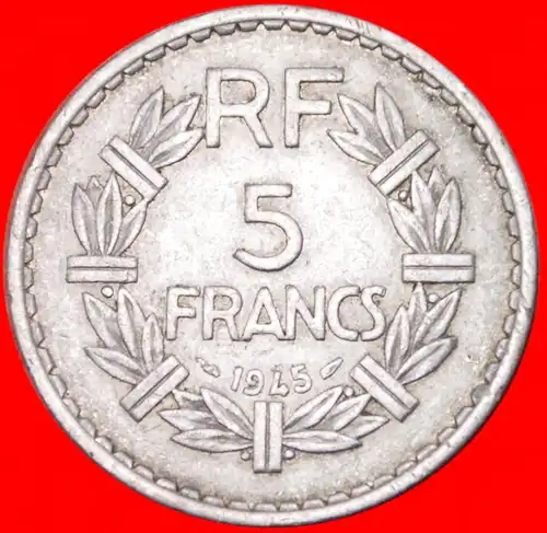 *• OFFEN 9 ★ FRANKREICH ★ 5 FRANCS 1945!  *  FRANCE  ★