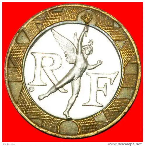 *• NACKTER GEIST DER FREIHEIT: FRANKREICH ★ BIMETALLISCH 10 FRANCS 1989!    *  FRANCE  ★