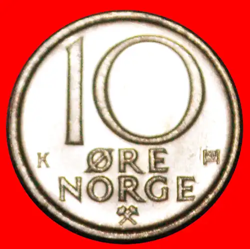 * GROSSES MONOGRAMM: NORWEGEN ★ 10 OERE 1988 VZGL STEMPELGLANZ! * NORWAY ★
