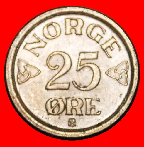 * ROSEN (1952-1957): NORWEGEN ★ 25 OERE 1952 Haakon VII. (1905-1957) uSTG STEMPELGLANZ! * NORWAY ★