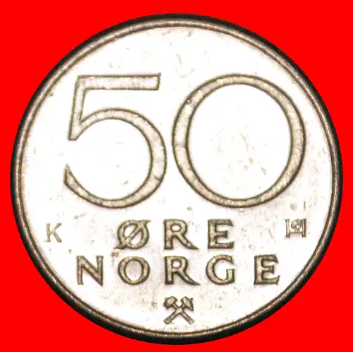 * GROSSES MONOGRAMM: NORWEGEN ★ 50 OERE 1987 VZGL STEMPELGLANZ! * NORWAY ★