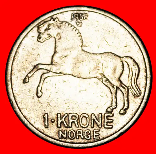 * PFERD (1958-1973): NORWEGEN ★  1 KRONE SELTEN! * NORWAY ★RARE!