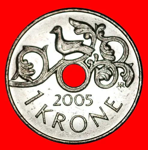 * VOGEL (1997-2016): NORWEGEN ★ 1 KRONE 2005 ENTDECKUNG MÜNZE! VZGL STEMPELGLANZ! * NORWAY ★ DISCOVERY COIN!