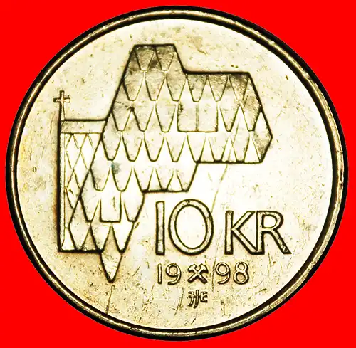 * KIRCHE (1995-2012): NORWEGEN ★ 10 KRONE 1998! ENTDECKUNG MÜNZE!  * NORWAY ★ DISCOVERY COIN!