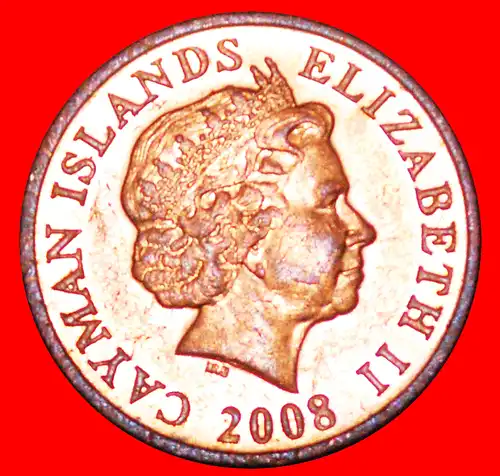 * GROSSBRITANNIEN (1999-2017): CAYMAN INSELN ★ 1 CENT 2008! VOGEL VZGL STEMPELGLANZ!  * GREAT BRITAIN: CAYMAN ISLANDS ★