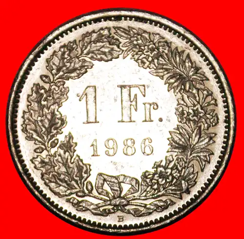 * MIT ZUSÄTZLICHEM STERN (1850-2021): SCHWEIZ ★ 1 FRANKEN 1986B! ENTDECKUNG MÜNZE! * SWITZERLAND ★  DISCOVERY COIN!