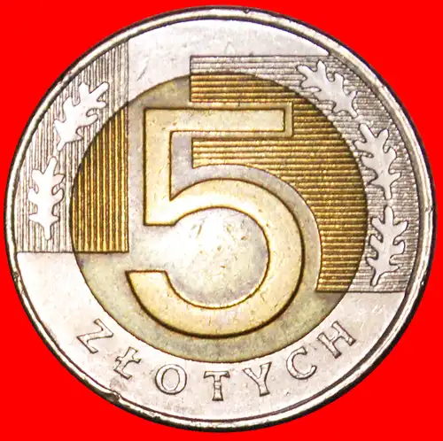 * 5 EICHENBLÄTTER (1994-2021): POLEN ★ 5 ZLOTY 1994! BIMETALLISCH! *  POLAND ★  