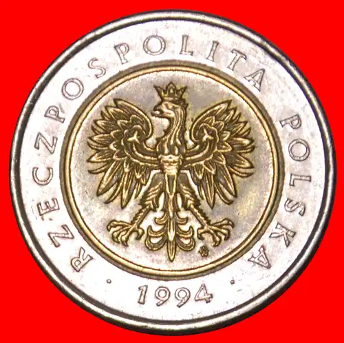 * 5 EICHENBLÄTTER (1994-2021): POLEN ★ 5 ZLOTY 1994! BIMETALLISCH! *  POLAND ★  