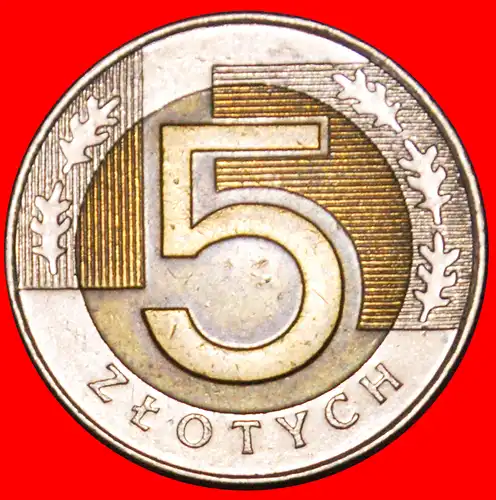 * 5 EICHENBLÄTTER (1994-2021): POLEN ★ 5 ZLOTY 1996! BIMETALLISCH! *  POLAND ★  