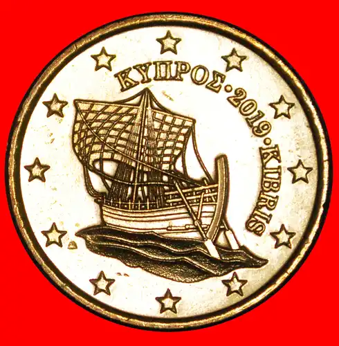 * GRIECHENLAND: ZYPERN ★ 50 CENTS 2019 SCHIFF NORDISCHES GOLD uSTG STEMPELGLANZ! * GREECE: CYPRUS ★ 