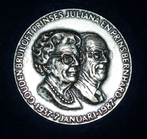 * VERÖFFENTLICHT SILBER: NIEDERLANDE ★ GOLDENE HOCHZEIT PRINZESSIN JULIANA UND PRINZ BERNARD 1937-1987! * PUBLISHED SILVER: NETHERLANDS ★ 