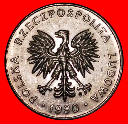 * SOZIALISTISCHE STERNE AUF ADLER: POLEN ★ 20 ZLOTY 1990! * SOCIALIST STARS ON EAGLE: POLAND ★