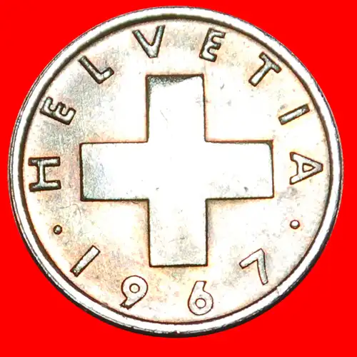 * WEIZENZWEIG (1948-2006): SCHWEIZ ★ 1 RAPPEN 1967B! STEMPEL II+B! * DIES II+B: SWITZERLAND ★ 