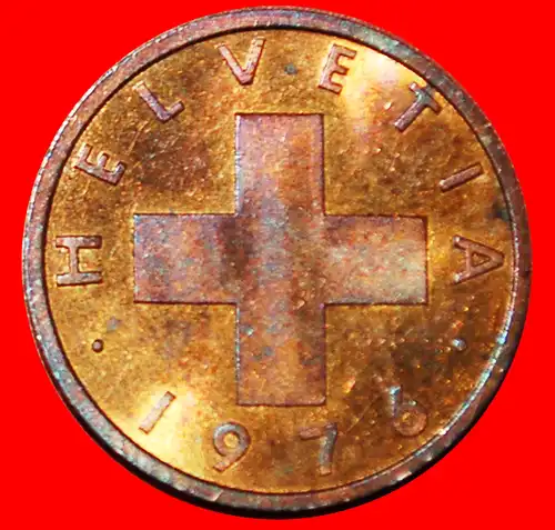 * WEIZENZWEIG (1948-2006): SCHWEIZ ★ 1 RAPPEN 1976! STEMPEL II+C! VZGL STEMPELGLANZ! * DIES II+C!: SWITZERLAND ★ 