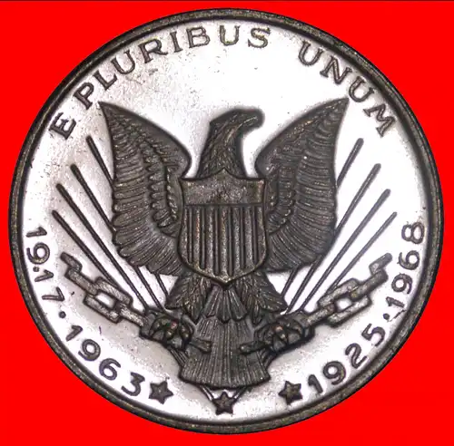 * ATTENTATE AN KENNEDYS: USA(?) ★ MEDAILLE 1917 · 1963 ★ ★ ★ 1925 · 1968 MIT SILBER ÜBERZOGEN! PP! VERÖFFENTLICHT WERDEN! * TO BE PUBLISHED: MEDAL ★