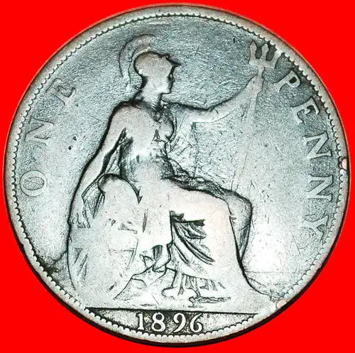 * HERRIN DER SEEN: GROSSBRITANNIEN ★ PENNY 1896! VICTORIA (1837-1901) INTERESSANTES TYP! * GREAT BRITAIN~UNITED KINGDOM ★  INTERESTING TYPE! 