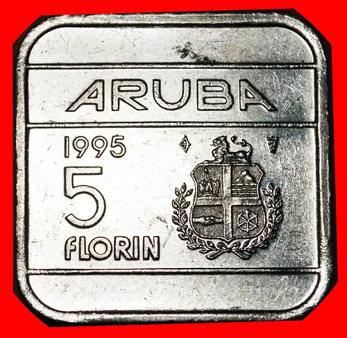 * NIEDERLANDE (1995-2005): ARUBA ★ 5 FLORIN 1995 VZGL STEMPELGLANZ!   * NETHERLANDS: ARUBA ★