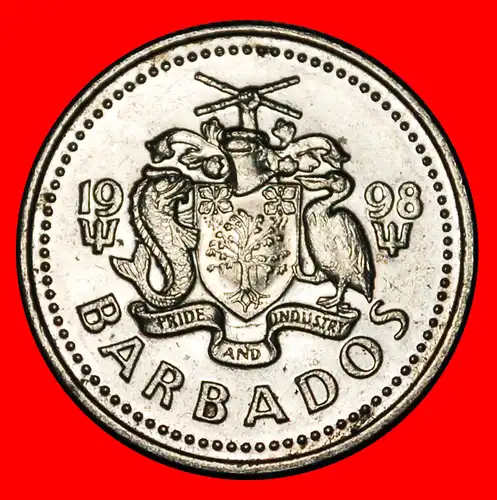 * GROSSBRITANNIEN (1973-2005): BARBADOS ★ 10 CENTS 1998! STEMPEL 2+B! * GREAT BRITAIN: BARBADOS ★  DIES 2+B! 