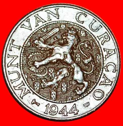 * USA (1944-1948): CURACAO ★ 2 1/2 CENT 1944D! WILHELMINA (1890-1948) ENTDECKUNG MÜNZE! ★  DISCOVERY COIN!