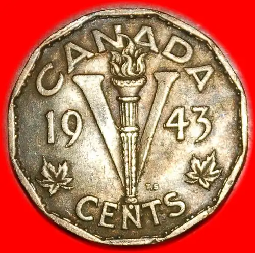 * MORSEZEICHEN★ KANADA ★ 5 CENTS 1943! GEORG VI. (1937-1952) * MORSE CODE★ CANADA ★