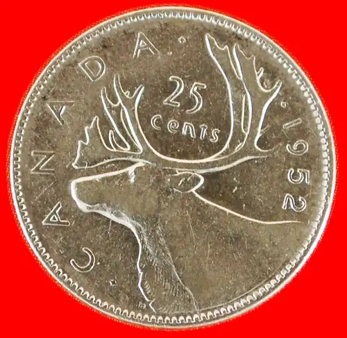 * REN: KANADA ★ 25 CENTS 1952 SILBER! GEORG VI. (1937-1952) * SILVER★ CANADA ★