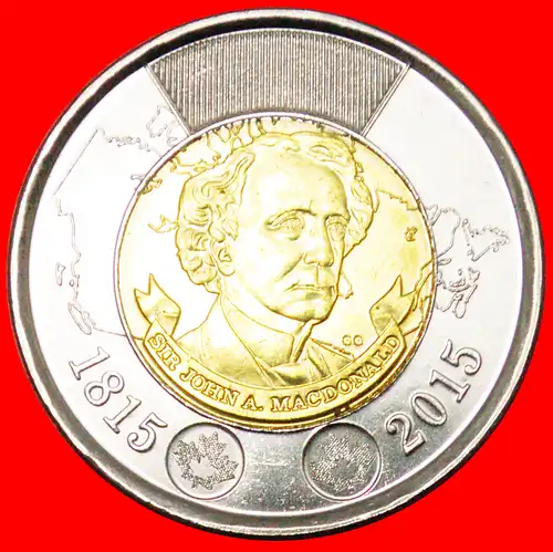 * VATER DER STAATENBUND: KANADA ★ 2 DOLLARS 1815-2015 STG STEMPELGLANZ! * FATHER OF CONFEDERATION ★ CANADA ★