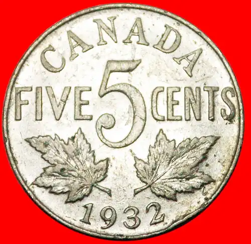 * NAHE ´2´: KANADA ★5 CENTS 1932! ´S´ WEIT VOM RAND! GEORG V. (1911-1936) * NEAR ´2´★ CANADA ★