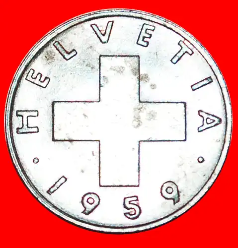 * WEIZENZWEIG (1948-2006): SCHWEIZ ★ 1 RAPPEN 1959B! STEMPEL II+B!* SWITZERLAND ★ DIES II+B!