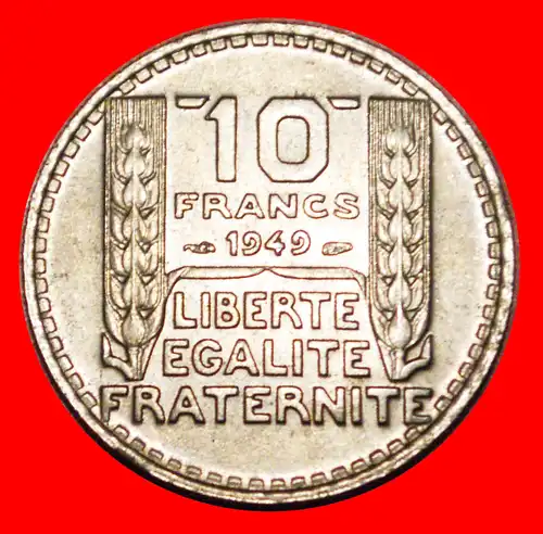 * PHRYGISCHE KAPPE: FRANKREICH ★10 FRANCS 1949 VZGL STEMPELGLANZ! *  FRANCE ★  