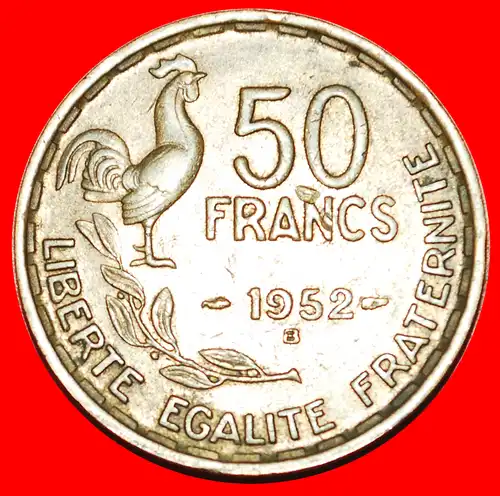 * IV. REPUBLIK (1946-1958): FRANKREICH ★ 50 FRANCS 1952B! * COCK:  FRANCE ★  