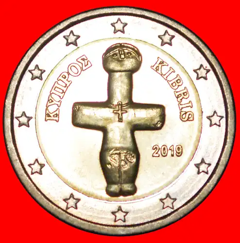 * GRIECHENLAND: ZYPERN ★ 2 EURO 2019! INTERESSANTES JAHR! uSTG STEMPELGLANZ! * GREECE: CYPRUS ★