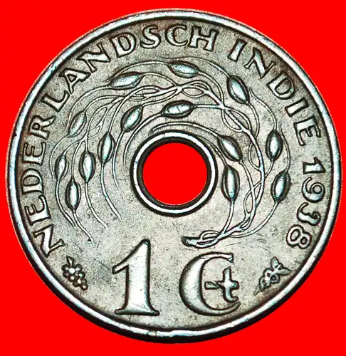 * NIEDERLANDE TYP 1936-1945: NIEDERLÄNDISCH-INDIEN ★ 1 CENT 1938! WILHELMINA (1890-1948)! STELPEL 1+A!  * DIES 1+A: NETHERLANDS EAST INDIES ★