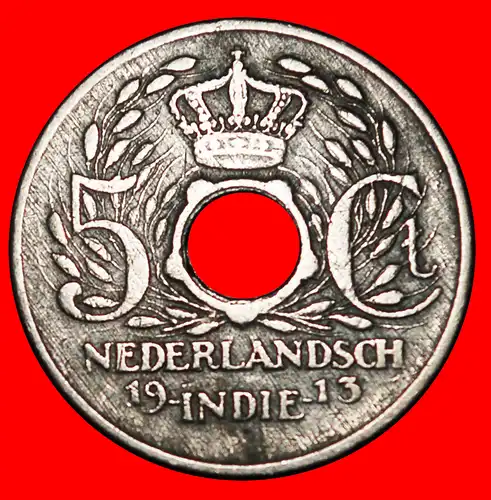 * NIEDERLANDE (1913-1922): NIEDERLÄNDISCH-INDIEN ★ 5 CENTS 1913! WILHELMINA (1890-1948)! * RICE: NETHERLANDS EAST INDIES ★