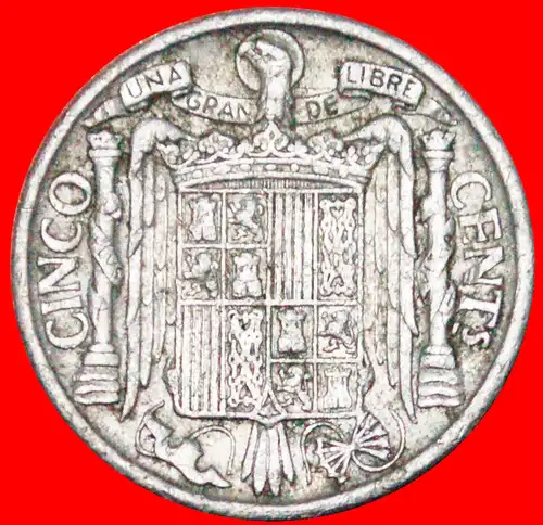 * IBERISCHER REITER: SPANIEN ★ 5 CENTAVOS 1941! UNGEWÖHNLICH!   * ★ SPAIN  ★UNUSUAL!