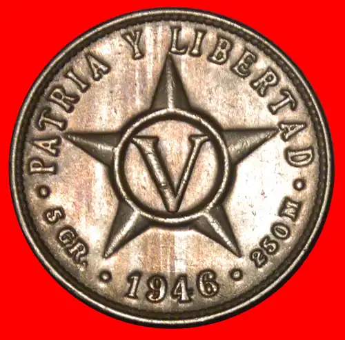 * USA (1915-1961): KUBA ★ 5 CENTAVOS 1946! STERN!  * CUBA ★