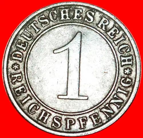 * WEIZENGARBE★DEUTSCHLAND ★ 1 REICHSPFENNIG 1936D DRITTES REICH (1933-1945)!!! * THIRD REICH: GERMANY ★ 