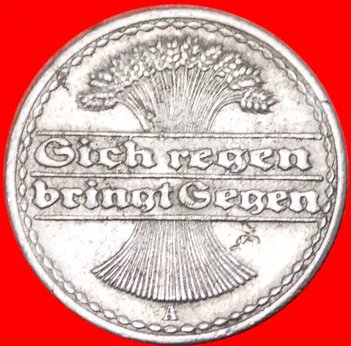 * WEIZENGARBE★DEUTSCHLAND ★ 50 PFENNIG 1921A! * PRUSSIA: GERMANY ★ 