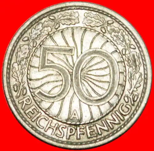 * ADLER (1927-1938): DEUTSCHLAND ★ 50 PFENNIG 1928A UNGEWÖHNLICH! * GERMANY ★ 