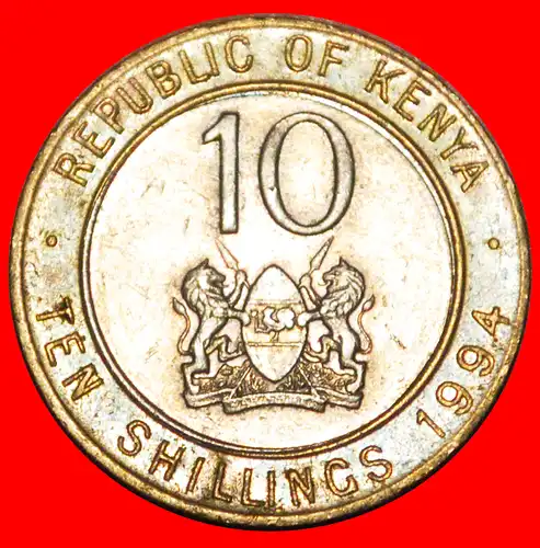 * HAHN UND LÖWEN (1994-1997): KENIA ★ 10 SHILLINGS 1994!  *  KENYA ★