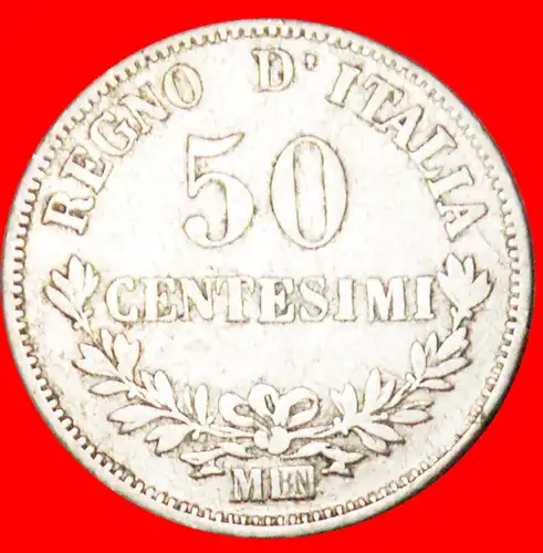* MILAN (1863-1867): ITALIEN ★ 50 CENTESIMI 1863M BN SILBER! * SILVER:  ITALY ★