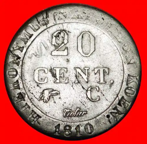* WESTPHALEN (1808-1812): DEUTSCHLAND ★ 20 CENTIMES 1810C SILBER! UNGEWÖHNLICH!   * WESTPHALIA): GERMANY ★ SILVER! UNCOMMON!