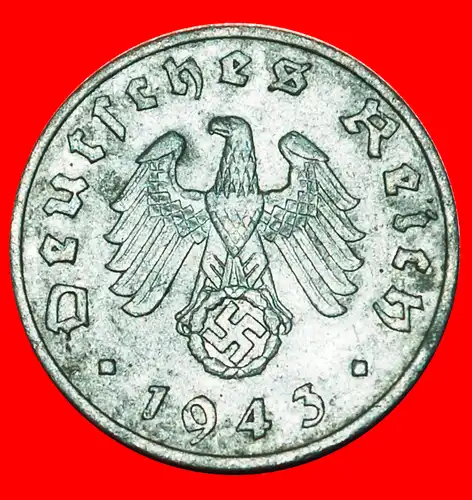 * HAKENKREUZ: DEUTSCHLAND ★ 1 PFENNIG 1943F! TYPE 1940-1945 3. REICH 1933-1945 * THIRD REICH: GERMANY ★