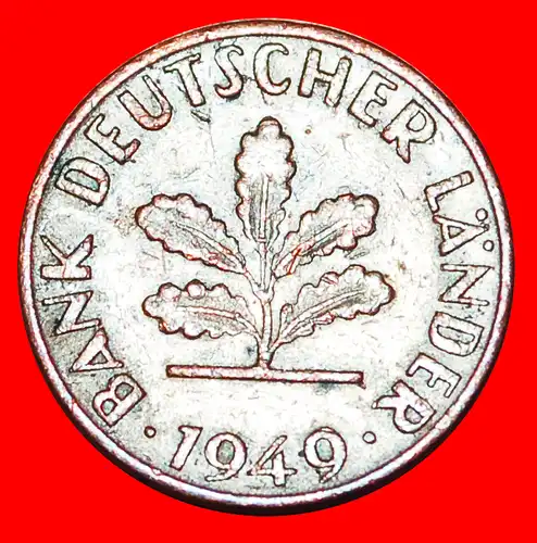 * ERSTE AUSGABE (1948-1949): DEUTSCHLAND ★ 1 PFENNIG 1949F! BANK DEUTSCHER LÄNDER! * GERMANY ★