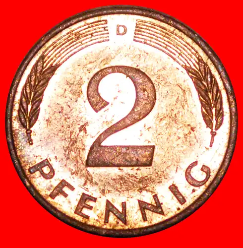 * EICHE (1950-2001): DEUTSCHLAND ★ 2 PFENNIG 1989D VZGL STEMPELGLANZ! VERÖFFENTLICHT WERDEN! *  GERMANY ★  TO BE PUBLISHED!